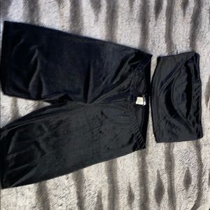 Biker shorts & strapless top